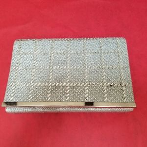 Silver Beaded Evening Clutch